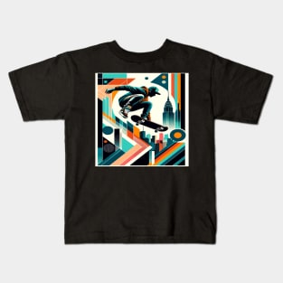 Skyscraper Ollie: Urban Skateboarding Fusion Kids T-Shirt